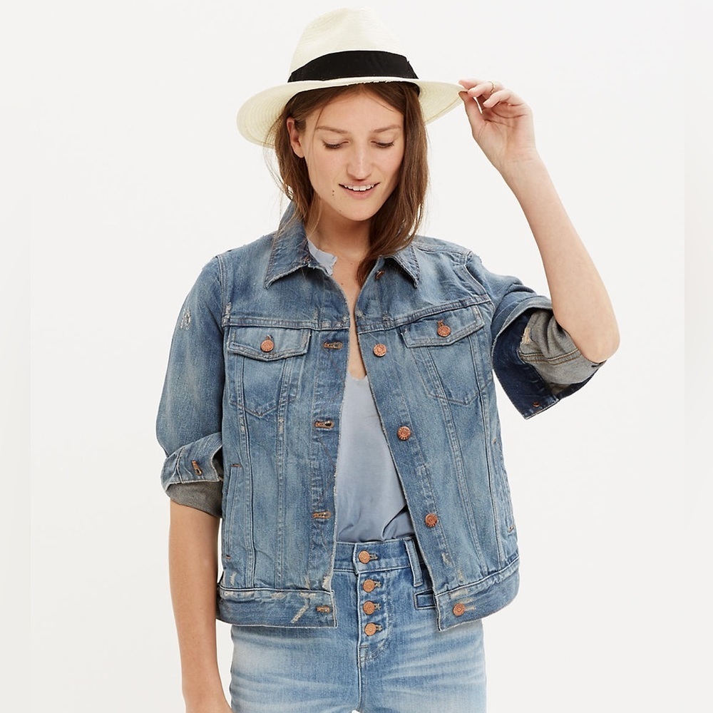 Madewell The Jean Jacket Distressed Size XS